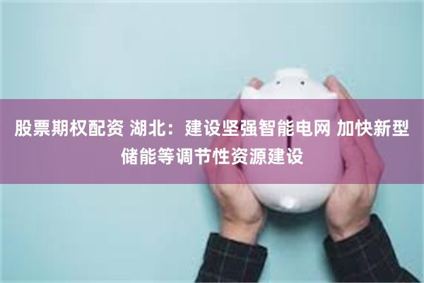 股票期权配资 湖北：建设坚强智能电网 加快新型储能等调节性资源建设