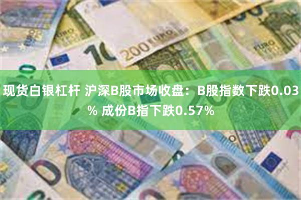 现货白银杠杆 沪深B股市场收盘：B股指数下跌0.03% 成份B指下跌0.57%