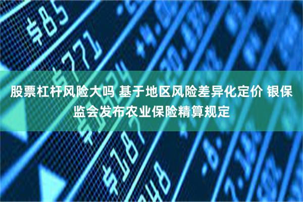 股票杠杆风险大吗 基于地区风险差异化定价 银保监会发布农业保险精算规定