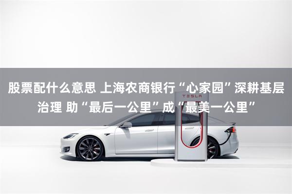 股票配什么意思 上海农商银行“心家园”深耕基层治理 助“最后一公里”成“最美一公里”